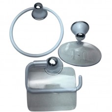 23170 - ACESSÓRIO PARA BANHEIRO LINHA MILANO KIT COM 3 PEÇAS BRANCO COM ACRÍLICO CRISTAL FOX BRASIL