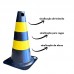 CONE PEQUENO 50CM PRETO/AMARELO PLASTCOR