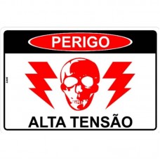 14715 - PLACA SINALIZACAO PERIGO ALTA TENSAO 20X30CM LOOK 2438