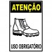 PLACA SINALIZACAO EPI ATENCAO USO OBRIGATORIO BOTA 20X30CM LOOK 2501
