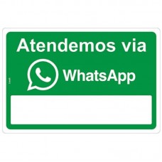 19535 - PLACA SINALIZACAO ATENDEMOS VIA WHATSAPP 20X30CM LOOK 1505