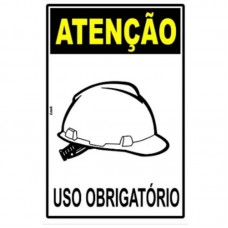 14735 - PLACA SINALIZAÇÃO EPI USO OBRIGATÓRIO DE CAPACETE 20X30CM LOOK 2504