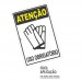 PLACA SINALIZAÇÃO EPI ATENÇÃO USO OBRIGATÓRIO DE LUVA 20X30CM LOOK 2503