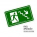 PLACA SINALIZACAO ESCADA DESCE A DIREITA 15X25CM LOOK 3003