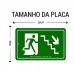 PLACA SINALIZACAO ESCADA DESCE A DIREITA 15X25CM LOOK 3003