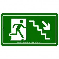 14721 - PLACA SINALIZACAO ESCADA DESCE A DIREITA 15X25CM LOOK 3003