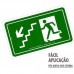 PLACA SINALIZAÇÃO ESCADA DESCE A ESQUERDA 15X25CM LOOK 3002