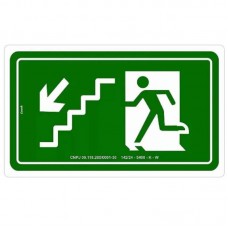 14720 - PLACA SINALIZAÇÃO ESCADA DESCE A ESQUERDA 15X25CM LOOK 3002