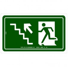 14722 - PLACA SINALIZAÇÃO ESCADA SOBE A ESQUERDA 15X25CM LOOK 3004