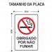 PLACA SINALIZAÇÃO OBRIGADO POR NÃO FUMAR 20X30CM LOOK 2383