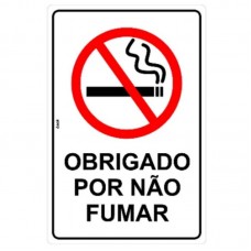 14769 - PLACA SINALIZAÇÃO OBRIGADO POR NÃO FUMAR 20X30CM LOOK 2383