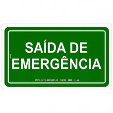 14724 - PLACA SINALIZAÇÃO SAÍDA DE EMERGÊNCIA 15X25CM FOTOLUMINESCENTE LOOK 3006