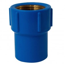 33-0274 - LUVA PVC AZUL COM BUCHA DE LATÃO 25MM X 3/4