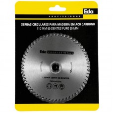 23672 - SERRA CIRCULAR PARA MADEIRA 110MM X FURO 20MM 60 DENTES AÇO CARBONO EDA 0LB