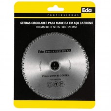 23673 - SERRA CIRCULAR PARA MADEIRA 110MM X FURO 20MM 80 DENTES AÇO CARBONO EDA 0LC