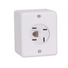 11013 - SISTEMA X CAIXA SOBREPOR TOMADA TELEFONE RJ11+ADAPTADOR BRANCA ILUMI 6361