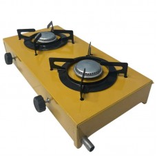 20720 - FOGÃO PORTÁTIL CARAMELO BAIXA PRESSÃO 2 BOCAS CAMPING/CAMINHONEIRO