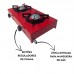 FOGÃO PORTÁTIL VERMELHO BAIXA PRESSÃO 2 BOCAS CAMPING/CAMINHONEIRO