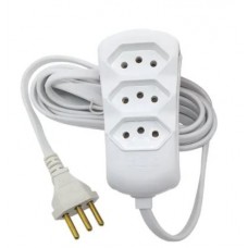 18634 - EXTENSAO P/ CABO PP 3 SAIDAS 3X75 C/ 5MT (2P+T) BRANCA ELITE 1219