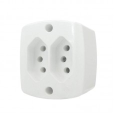 19123 - TOMADA EXTERNA RETANGULAR (2P+T) DUPLA 10A (10PC) ILUMI 16518