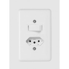 11-1013 - CONJUNTO DE 1 INTERRUPTOR PARALELO + 1TOMADA(2P+T) 10A BRANCO ILUMI 20280