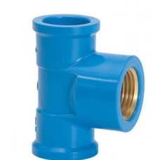 19684 - TÊ AZUL COM BUCHA DE LATÃO 20MM X 1/2